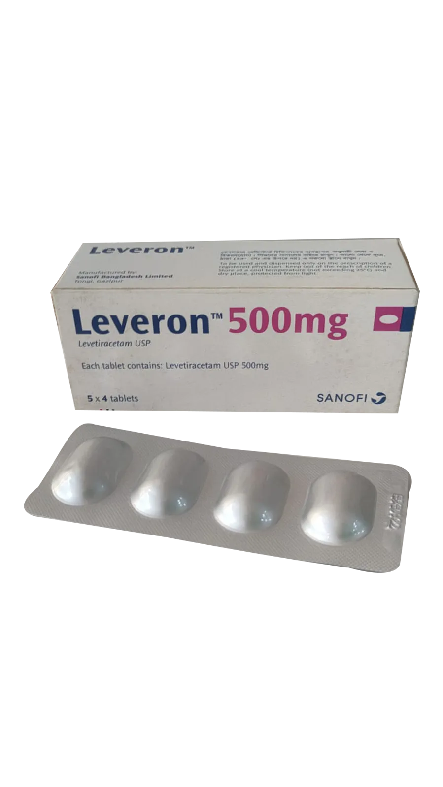 Leveron 500 mg Tablet-4's Strip