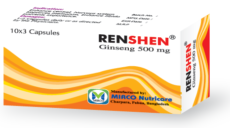 RENSHEN 500 mg Capsule-30's Pack