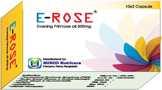 E-ROSE 500 mg Capsule-30's Pack