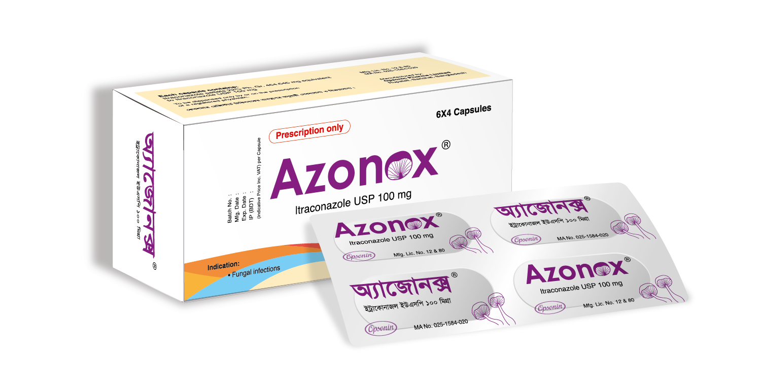 Azonox 100 mg Capsule-6's Strip